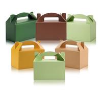 Skyygemm 24 cajas de regalo de fiesta de regreso a clases, coloridas cajas de regalo de papel para dulces y pasteles, decoración de cumpleaños, boda, fiesta, 6 x 3.5 x 3.5 pulgadas (selva)