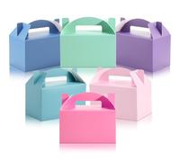 Skyygemm 24 cajas de regalo de Halloween a dos aguas coloridas de papel para dulces y dulces, cajas de golosinas para cumpleaños, bodas, regalos de fiesta de otoño, 6 x 3.5 x 3.5 pulgadas (sirena)