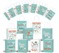 Skyygemm 30 bolsas de regalo de agradecimiento con asas para la semana de agradecimiento al médico, bolsas de papel para el Día Nacional del Médico, temática médica, suministros de fiesta de