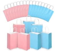 Skyygemm 32 bolsas de regalo de papel kraft de colores surtidos a granel con asa, 8.66 x 6.3 x 3.15 pulgadas, bolsas pequeñas de regalo, bolsas de regalo para suministros de decoración de fiesta de