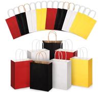 Skyygemm 32 bolsas de regalo de papel kraft de colores surtidos a granel con asa, 8.66 x 6.3 x 3.15 pulgadas, bolsas pequeñas de regalo, bolsas de regalo para suministros de decoración de fiesta de