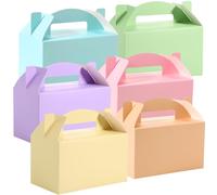 Skyygemm 48 cajas de regalo a dos aguas de 6 x 3.5 x 3.5 pulgadas, cajas de papel coloridas para dulces, cajas de golosinas para niños, vacaciones, cumpleaños, baby shower, día de la madre, recuerdos