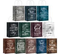 Skyygemm Bolsas de regalo religiosas de Navidad con versículos de la Biblia a granel, regalo inspirador, bolsas de regalo cristiano, bolsas de regalo de agradecimiento con asas para iglesia, oficina