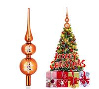 SKYYUE Punta de Árbol de Navidad Vidrio, Oro Adorno Punta Arbol Navidad Topper de Árbol de Navidads Cristal 31cm, Estrella ArboL Navidads para Decoración Fiesta Navideña (Oro de Champán)