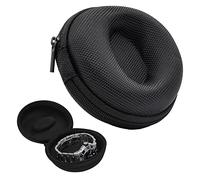 Skyzone Estuche de viaje para reloj, caja de reloj de Eva individual portátil, caja de almacenamiento redonda para hombres para relojes de pulsera, reloj inteligente, auriculares, pulsera (negro)