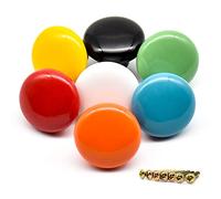 Skyzone Perillas de cajón, 7 piezas de perillas de cerámica coloridas para gabinetes, manijas de armario, perillas redondas y bonitas para armarios, manijas de muebles para guardarropas infantiles