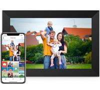 Skyzoo Marco de fotos digital de 10,1 pulgadas FHD IPS Touch Screen Digital Photo Frame with 2.4GHz and 5GHz WiFi, Share Photos Remotely via Frameo APP, for Friends (Brown Wood Grain)