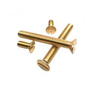 SL 5-50pcs M3-M8 DIN963 GB84 Brass Copper Flat Countersunk Slotted Head Hot Solid Machine Screws DIY Electronic Bolts 5-80mm(M5x50mm 20pcs)