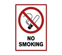 SL group - 1 cartel "No Smoking/Fumar prohibido" 20 x 30 cm de placa de plástico PVC estable - Prohibición de fumar en interiores y exteriores - Cartel de prohibición para no fumar en todo el edificio