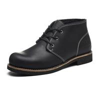 SL-Saint Botas Chukka Clásicas Hechas a Mano Para Hombres Moda Cuero de Vaca Genuino Zapatos Cómodos Con Cordones (Negro Lana, Adulto, Hombre, 40, Números, Sistema tallas calzado EU, mediano)