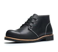 SL-Saint Botas Chukka Clásicas Hechas a Mano Para Hombres Moda Cuero de Vaca Genuino Zapatos Cómodos Con Cordones (Negro Cuero, Adulto, Hombre, 45.5, Números, Sistema tallas calzado EU, mediano)