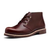 SL-Saint Botas Chukka Clásicas Hechas a Mano Para Hombres Moda Cuero de Vaca Genuino Zapatos Cómodos Con Cordones (RojoMarrón Cuero, Adulto, Hombre, 47, Números, Sistema tallas calzado EU, mediano)
