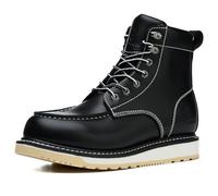 SL-Saint Botas clásicas con puntera de mocasín suave e impermeable hechas a mano con tacos Good-year-Welted 6'' (Negro, 45)