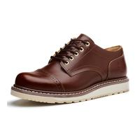 SL-Saint Botas de Moda de Copa Baja para Hombre Hechas a Mano Zapatos de Cuero de Vaca Genuino de Moda con Cordones (Suave Marrón, Adulto, Hombre, 41, Números, Sistema Tallas Calzado EU, Mediano)
