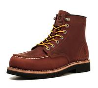 SL-Saint Botas de trabajo para hombre Soft Moc Toe Clásico Tobillo Moda Casual 6 pulgadas Zapatos de cuña Marrón/Negro