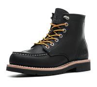 SL-Saint Botas de trabajo para hombre Soft Moc Toe Clásico Tobillo Moda Casual 6 pulgadas Zapatos de cuña Marrón/Negro
