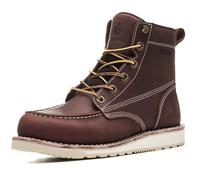 SL-Saint Botas Hechas a Mano Con Puntera de Mocasín Suave Impermeable Tobillo Clásico de Cuero Genuino Welts (RojoMarrón Cuña, Adulto, Hombre, 45.5, Números, Sistema tallas calzado EU, mediano)