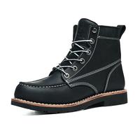SL-Saint Botas Hechas a Mano Con Puntera de Mocasín Suave Impermeable Tobillo Clásico de Cuero Genuino Welts (Negro Tacón, Adulto, Hombre, 47, Números, Sistema tallas calzado EU, mediano)