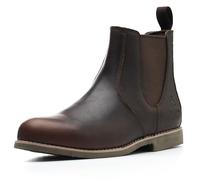 SL-Saint Hombres Botas Chelsea Clásicas Hechas a Mano Piel de Vaca Genuina Slip On Moda (OscuroMarrón Cuero, Adulto, Hombre, 42, Números, Sistema tallas calzado EU, Ancho)