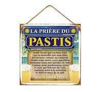 SLA Placa decorativa de metal, 20 x 20 cm, diseño de la oración del Pastis