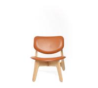 Slab, sillón lounge de cuero natural/cognac