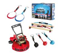 Slackers USA Ninja Line Starter Set, Curso de 11 metros, Excelente Set Completo de 11 Piezas, Utilizable como Slackline, 7 Obstáculos, Entrena como un Ninja