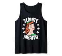 Slainte Mhaith Día de San Patricio Pelirroja Irlandesa Pop Art Girl Camiseta sin Mangas