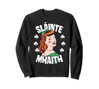 Slainte Mhaith Día de San Patricio Pelirroja Irlandesa Pop Art Girl Sudadera