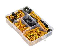 Slakerbe 177 piezas/set de tornillos de carenado para motocicleta, tuercas de carenado, juego de tornillos de carrocería, tuercas, accesorios para moto, color dorado