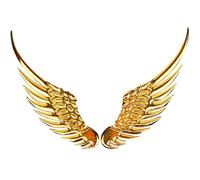 Slakerbe Adhesivo para Coche, Emblema 3D Metálico con Alas de Ángel, Moderno Adhesivo Impermeable para Capó de Auto, Adhesivo de Estilo Logo para Camiones, Motos, Barcos, Paredes, Oro