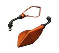 Slakerbe Espejo de Motocicleta, 1 Par Espejo Retrovisor Universal M10 Espejo Retrovisor de Motocicleta Juego para Scooter Bicicleta Motocicleta Quad Atv, Naranja