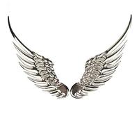 Slakerbe Pegatinas decorativas para coche, emblema de alas de ángel de metal 3D, pegatina impermeable de moda para capó de coche, pegatina de logo de estilo automotriz para camiones, motocicletas