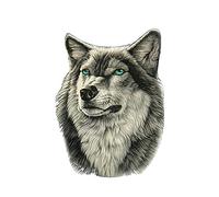 Slakerbe Pegatinas para coche, Pack de 4 pegatinas de cabeza de lobo autoadhesivas personalizadas pegatinas impermeables para coche pegatinas para el cuerpo del capó del coche,20 cm X 14 cm