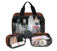 Slam Dunk - Bolsa de maquillaje de viaje de baloncesto para mujeres y hombres, bolsas de cosméticos translúcidas con estampado de baloncesto, 3 piezas, bolsa grande para ducha, organizador de