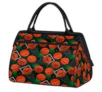 Slam Dunk - Bolsa de viaje de baloncesto para mujeres, hombres, niños y niñas, impresión de baloncesto, fin de semana, bolsas de noche de 24 L, bolsa de cabina para deportes, gimnasio, yoga, color, 24