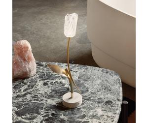 Slamp Lámpara de mesa LED recargable Tulip, base blanca