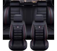 SLANNB Fundas Asientos Coche Universales para BMW 1 Series 116d, Cuero Delanteros Traseros Fundas Asiento Completo Protectores Cómodo Accesorios,B Standard-Black Red