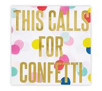 Slant Collections Servilletas de cóctel coloridas servilletas de papel desechables de papel dorado, 20 unidades, llamadas para confeti