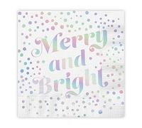 Slant Collections Servilletas de papel de cóctel navideño, 20 unidades, feliz y brillante