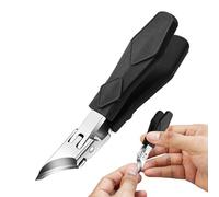 Slanted Nail Clippers, Curved Pedicure Tool, Heavy Duty Trimmer, Anti-Splash Blade Design, Ergonomic Grip Handle, Silver Finish, Household Salon Travel Use, 10.2 x 1.8 cm Green Black