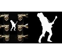 Slash Roses Guitar Lead Solo Sticker Vinyl From Headstock Guitar & Bass (blanco)