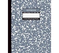 Slate Gray & Black & White Marble Composition Notebook - Grid, 96 Pages, 7.5" × 9.25", Soft Matte Cover: Perfect for math, science, design projects, journaling, and daily planning