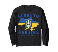 Slava Ukraini Camisa Ucrania Tryzub Gloria A Ucrania Zelensky Manga Larga