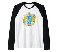 Slava Ukraini Ucrania Escudo de Armas ucraniano patriótico Regalo Camiseta Manga Raglan