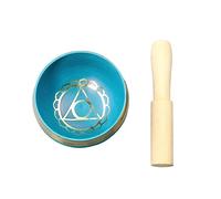 SLAVIK Cuenco con sonido de Buda de siete Chakras de cobre puro con palo de madera, Yoga, meditación, terapia de sonido, cuenco de Color, decoración budista for el hogar (Color : 1PC E)