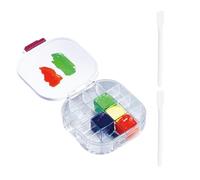 SLAXJNE 1 Caja De Pintura con 16 Compartimentos Y 2 Varillas para Agitar, Herramientas De Pintura, Caja De Pintura Multifuncional, Caja De Paleta Portátil, Varilla para Mezclar Pintura