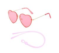 SLAXJNE 1 Par De Gafas De Amor, 1 Cadena De Gafas, Gafas En Forma De Corazón Color Caramelo, Gafas Con Lentes Rosas, Gafas Estilo Fiesta, Gafas Sin Montura Novedosas