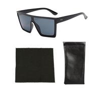SLAXJNE 1 Par De Gafas De Sol Con Montura Cuadrada, 1 Paño Para Gafas, 1 Bolsa Para Gafas, Gafas De Sol De Una Pieza, Gafas De Sol Elegantes Y Modernas, Gafas De Sol Retro Con Parte Superior Plana