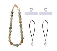 SLAXJNE 1 Pieza De Cadena De Piedra para Teléfono Celular, 2 Piezas De Clips Blancos En Forma De T, 2 Piezas De Cordón para Teléfono Celular, Cadena Colgante para Teléfono Celular