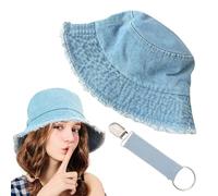 SLAXJNE 1 Sombrero De Cubo De Mezclilla Y 1 Clip Para Sombrero, Sombrero Para El Sol Para Mujer, Sombrero Para El Sol Versátil, Sombrero Para Mujer De Moda, Sombrero Con Clip Antipérdida